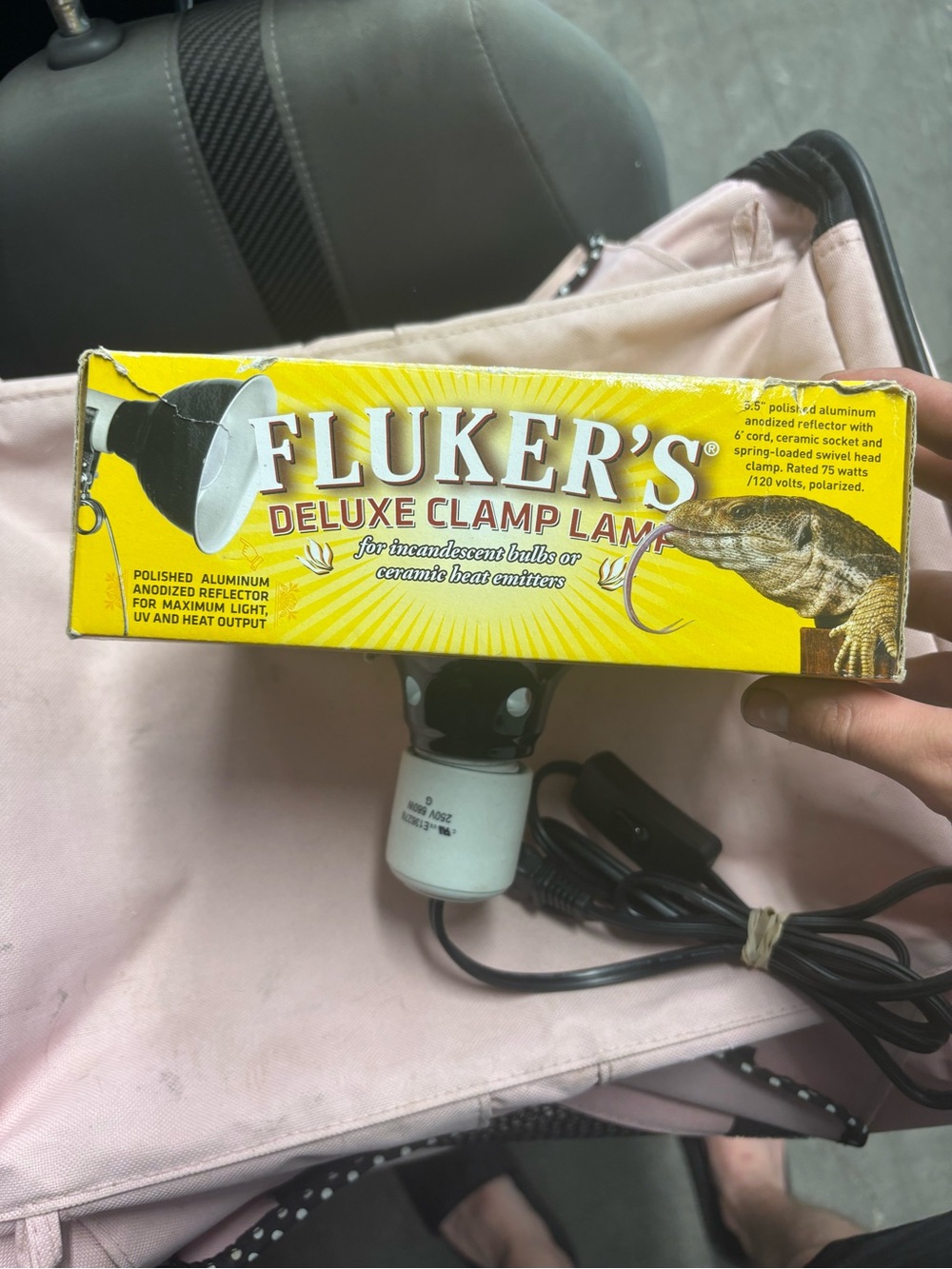 Fluker's Deluxe Clamp Lamp 5.5 in 75W Reptile Heat Lamp Fixture w/ Cord